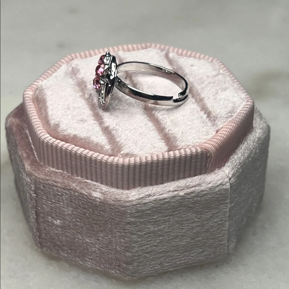 Artisan Pink Cluster Flower Moon Ring